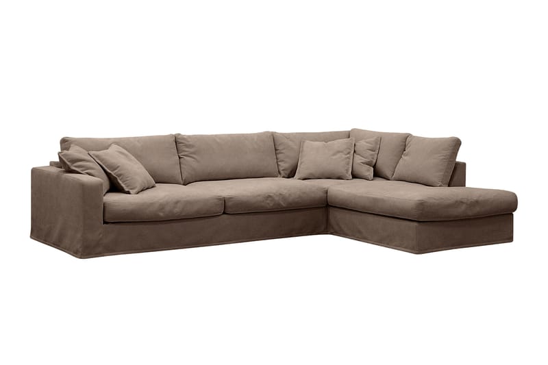 Valencia Extra Djup 4-sits Soffa med Schäslong Höger - Mörkbrun - Möbler - Soffa - Divansoffa & schäslongsoffa - 4 sits soffa med divan