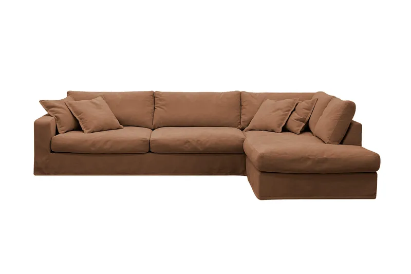 Valencia Extra Djup 4-sits Soffa med Schäslong Höger - Rostbrun - Möbler - Soffa - Divansoffa & schäslongsoffa - 4 sits soffa med divan