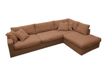 Valencia Extra Djup 4-sits Soffa med Schäslong Höger - Rostbrun - Möbler - Soffa - Divansoffa & schäslongsoffa - 4 sits soffa med divan
