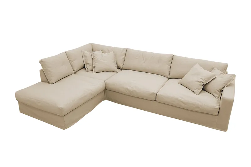Valencia Extra Djup 4-sits Soffa med Schäslong Vänster - Beige - Möbler - Soffa - Divansoffa & schäslongsoffa - 4 sits soffa med divan