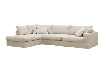 Valencia Extra Djup 4-sits Soffa med Schäslong Vänster - Beige - Möbler - Soffa - Divansoffa & schäslongsoffa - 4 sits soffa med divan