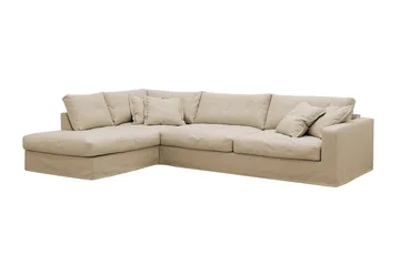 Valencia Extra Djup 4-sits Soffa med Schäslong Vänster - Beige - Möbler - Soffa - Divansoffa & schäslongsoffa - 4 sits soffa med divan