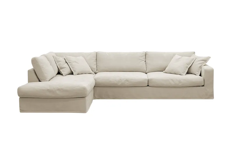 Valencia Extra Djup 4-sits Soffa med Schäslong Vänster - Beige - Möbler - Soffa - Divansoffa & schäslongsoffa - 4 sits soffa med divan