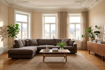 Valencia Extra Djup 4-sits Soffa med Schäslong Vänster - Taupe - Möbler - Soffa - Divansoffa & schäslongsoffa - 4 sits soffa med divan