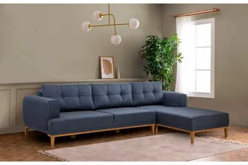Valsot 4-sits Soffa med Divan - Mörkblå - Möbler - Soffa - Divansoffa & schäslongsoffa - 4 sits soffa med divan