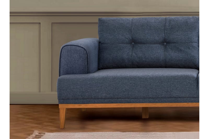 Valsot 4-sits Soffa med Divan - Mörkblå - Möbler - Soffa - Divansoffa & schäslongsoffa - 4 sits soffa med divan
