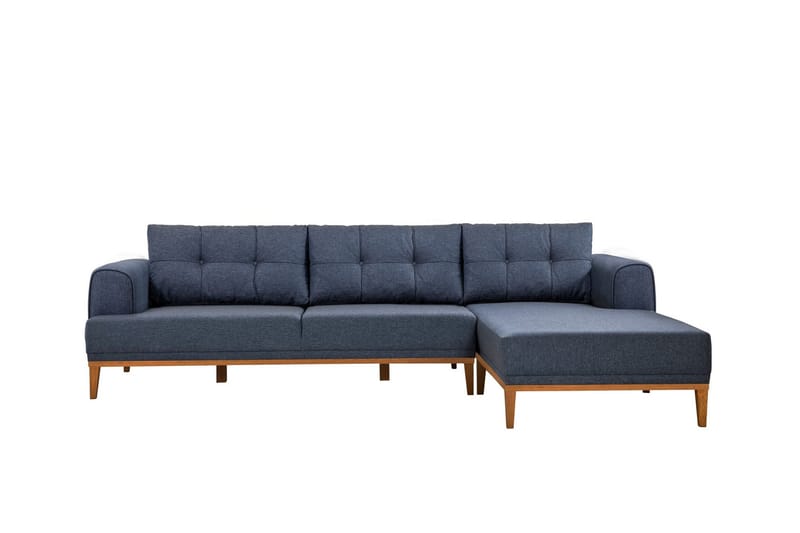 Valsot 4-sits Soffa med Divan - Mörkblå - Möbler - Soffa - Divansoffa & schäslongsoffa - 4 sits soffa med divan