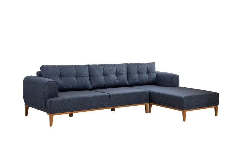 Valsot 4-sits Soffa med Divan, Mörkblå