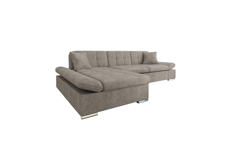 Vananda Soffa med Divan 3-sits i Bouclé - Grå - Möbler - Soffa - Divansoffa & schäslongsoffa - 3 sits soffa med divan