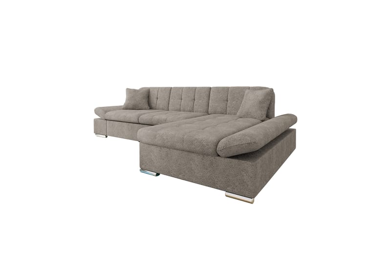 Vananda Soffa med Divan 3-sits i Bouclé - Grå - Möbler - Soffa - Divansoffa & schäslongsoffa - 3 sits soffa med divan