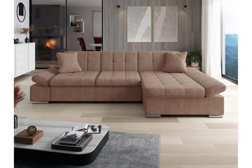 Vananda Soffa med Divan 3-sits i Bouclé - Rosa - Möbler - Soffa - Divansoffa & schäslongsoffa - 3 sits soffa med divan