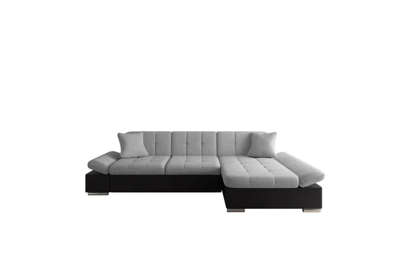 Vananda Soffa med Divan 3-sits i Konstl äder, Svart/Grå