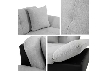 Vananda Soffa med Divan 3-sits i Konstläder - Vit/Grå - Möbler - Soffa - Divansoffa & schäslongsoffa - 3 sits soffa med divan