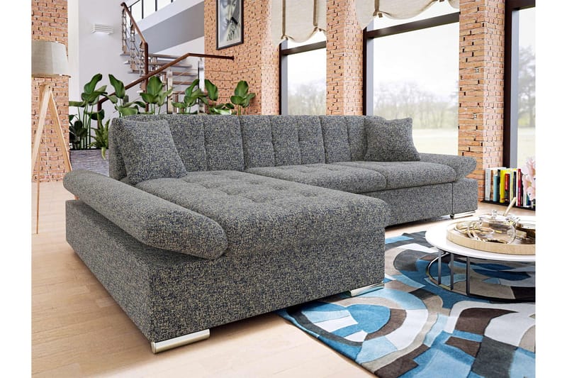 Vananda Soffa med Divan 3-sits - Marinblå - Möbler - Soffa - Bäddsoffa - Bäddsoffa divan