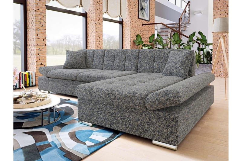 Vananda Soffa med Divan 3-sits - Marinblå - Möbler - Soffa - Bäddsoffa - Bäddsoffa divan