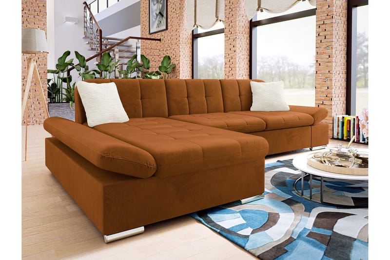 Vananda Soffa med Divan 3-sits - Orange - Möbler - Soffa - Bäddsoffa - Bäddsoffa divan