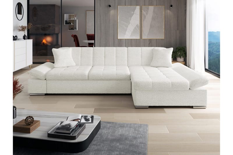Vananda Soffa med Divan 3-sits - Vit - Möbler - Soffa - Bäddsoffa - Bäddsoffa divan
