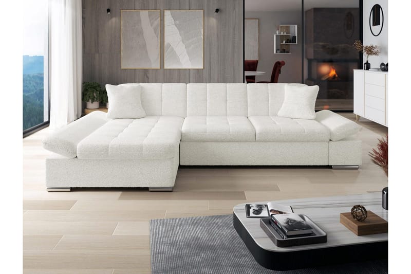 Vananda Soffa med Divan 3-sits - Vit - Möbler - Soffa - Divansoffa & schäslongsoffa - 3 sits soffa med divan