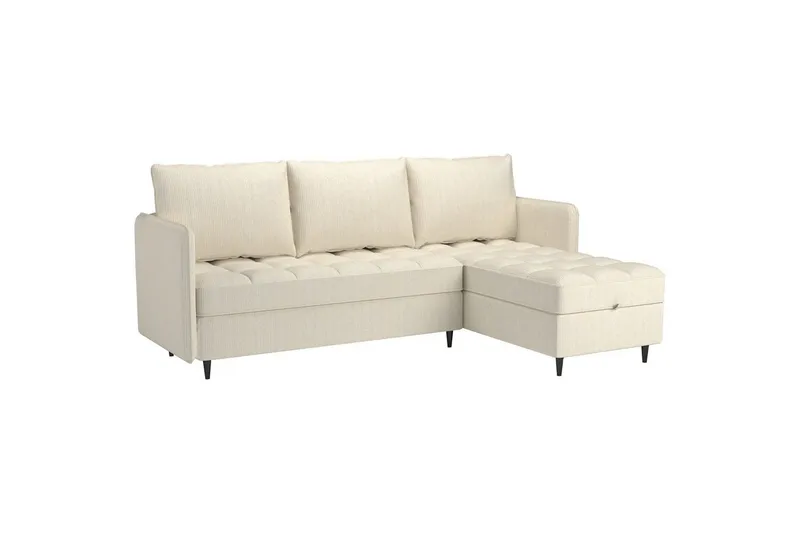 Vanlig Soffa med enkeldivan utan schäslong Loft24 Hörnsoffa 3-sits Loft24 Lindhus White - Möbler - Soffa - Divansoffa & schäslongsoffa - 3 sits soffa med divan