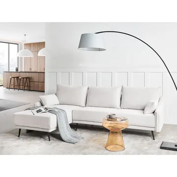 Varde 3-sits Vänstervänd L-formad Hörnsoffa med Divan och Schäslong i Tyg - Ljusbeige - Möbler - Soffa - Divansoffa & schäslongsoffa - 3 sits soffa med divan