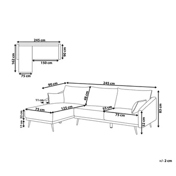 Varde 3-sits Vänstervänd L-formad Hörnsoffa med Divan och Schäslong i Tyg - Ljusbeige - Möbler - Soffa - Divansoffa & schäslongsoffa - 3 sits soffa med divan