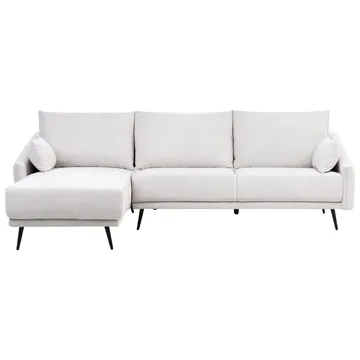 Varde 3-sits Vänstervänd L-formad Hörnsoffa med Divan och Schäslong i Tyg - Ljusbeige - Möbler - Soffa - Divansoffa & schäslongsoffa - 3 sits soffa med divan