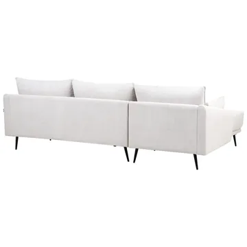 Varde 3-sits Vänstervänd L-formad Hörnsoffa med Divan och Schäslong i Tyg - Ljusbeige - Möbler - Soffa - Divansoffa & schäslongsoffa - 3 sits soffa med divan
