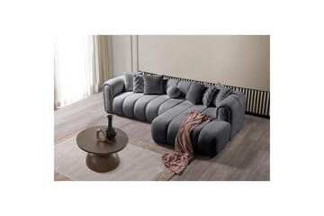 Varrel Soffa med Divan 3-sits - Mörkgrå - Möbler - Soffa - Divansoffa & schäslongsoffa - 3 sits soffa med divan
