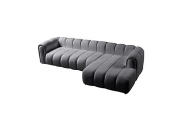 Varrel Soffa med Divan 3-sits - Mörkgrå - Möbler - Soffa - Divansoffa & schäslongsoffa - 3 sits soffa med divan