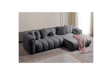 Varrel Soffa med Divan 3-sits - Mörkgrå - Möbler - Soffa - Divansoffa & schäslongsoffa - 3 sits soffa med divan