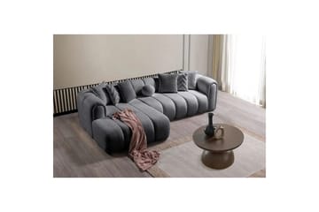 Varrel Soffa med Divan 3-sits - Mörkgrå - Möbler - Soffa - Divansoffa & schäslongsoffa - 3 sits soffa med divan