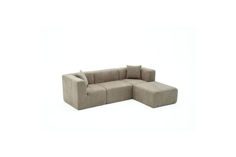 Veyno Soffa med Divan 3-sits - Grå - Möbler - Soffa - Divansoffa & schäslongsoffa - 3 sits soffa med divan