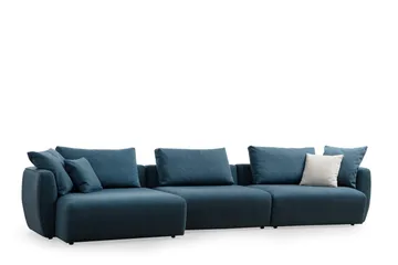 Viimse 3-sits Vänstervänd Divansoffa med Schäslong 365 cm i Tyg - Blå - Möbler - Soffa - Divansoffa & schäslongsoffa - 3 sits soffa med divan