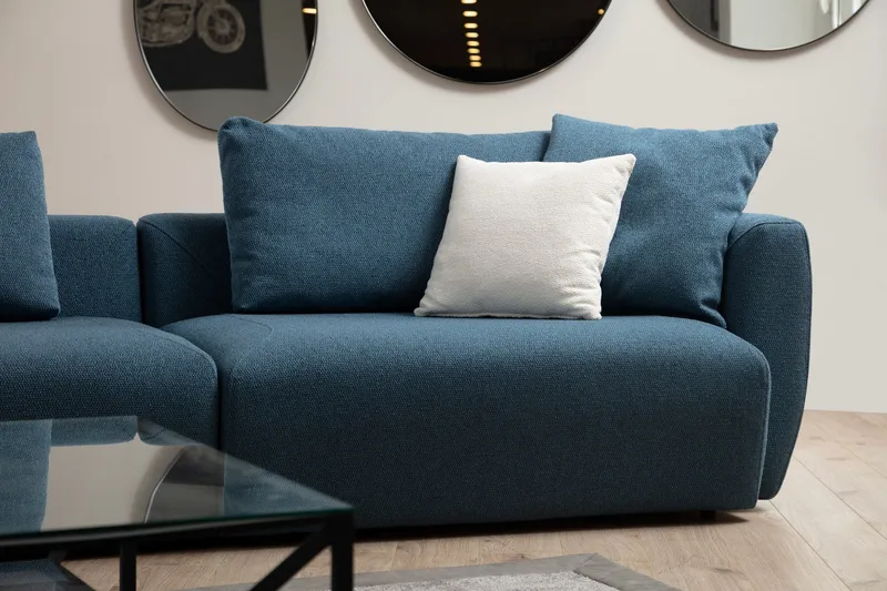 Viimse 3-sits Vänstervänd Divansoffa med Schäslong 365 cm i Tyg - Blå - Möbler - Soffa - Divansoffa & schäslongsoffa - 3 sits soffa med divan