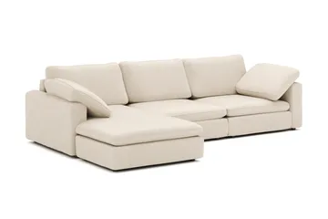 Visby 4-sits L-formad Djup Vändbar Soffa med Divan i Tyg - Beige - Möbler - Soffa - Divansoffa & schäslongsoffa - 4 sits soffa med divan