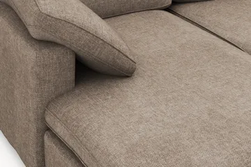 Visby 4-sits L-formad Djup Vändbar Soffa med Divan i Tyg - Brun - Möbler - Soffa - Divansoffa & schäslongsoffa - 4 sits soffa med divan