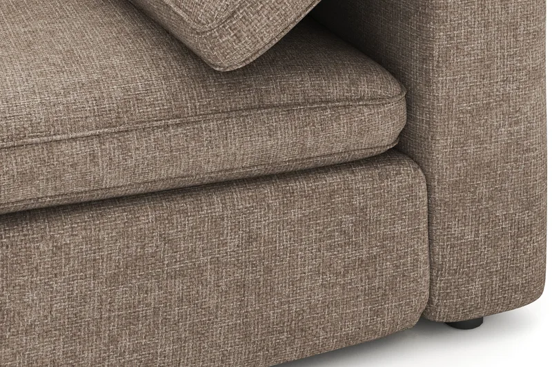 Visby 4-sits L-formad Djup Vändbar Soffa med Divan i Tyg - Brun - Möbler - Soffa - Divansoffa & schäslongsoffa - 4 sits soffa med divan