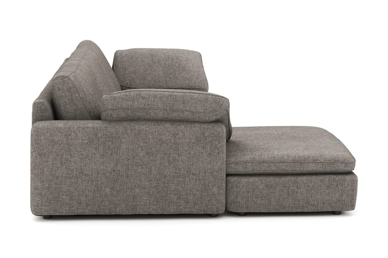 Visby 4-sits L-formad Djup Vändbar Soffa med Divan i Tyg - Grå - Möbler - Soffa - Divansoffa & schäslongsoffa - 4 sits soffa med divan