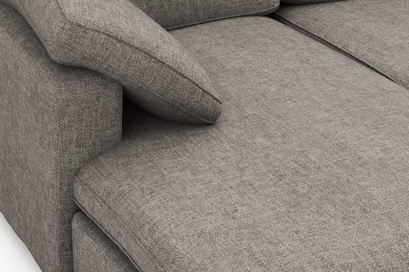 Visby 4-sits L-formad Djup Vändbar Soffa med Divan i Tyg - Grå - Möbler - Soffa - Divansoffa & schäslongsoffa - 4 sits soffa med divan
