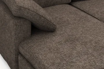 Visby 4-sits L-formad Djup Vändbar Soffa med Divan i Tyg - Mörkbrun - Möbler - Soffa - Divansoffa & schäslongsoffa - 4 sits soffa med divan