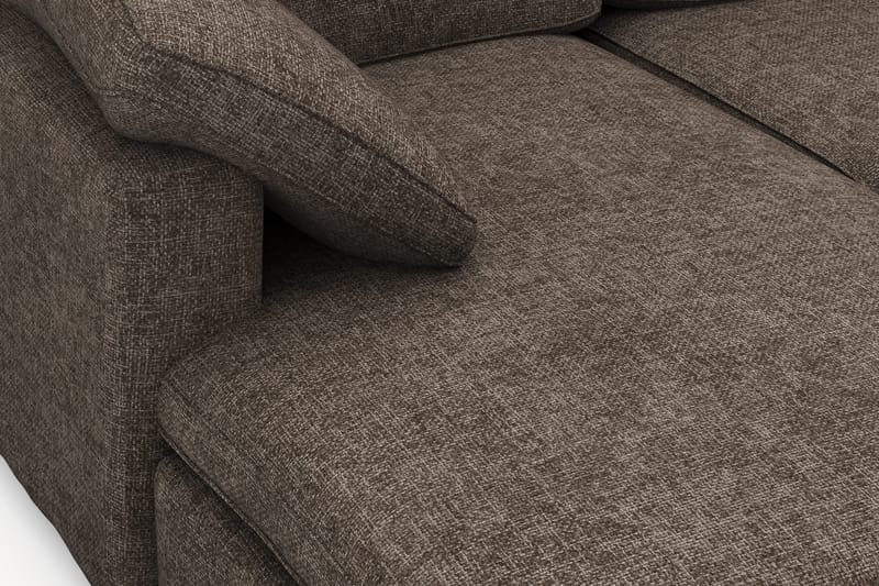 Visby 4-sits L-formad Djup Vändbar Soffa med Divan i Tyg - Mörkbrun - Möbler - Soffa - Divansoffa & schäslongsoffa - 4 sits soffa med divan