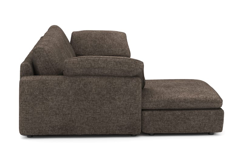 Visby 4-sits L-formad Djup Vändbar Soffa med Divan i Tyg - Mörkbrun - Möbler - Soffa - Divansoffa & schäslongsoffa - 4 sits soffa med divan