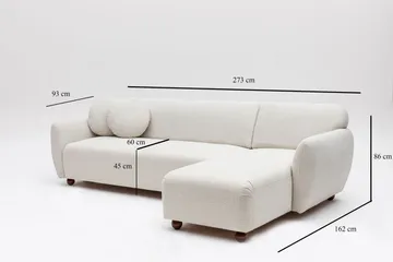 Whitecliffs Divansoffa 3-sits - Vit - Möbler - Soffa - Divansoffa & schäslongsoffa - 3 sits soffa med divan