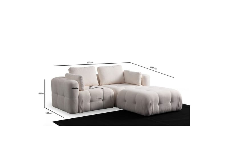 Yvara Soffa med Divan 2-sits - Beige - Möbler - Soffa - Modulsoffa - Komplett modulsoffa