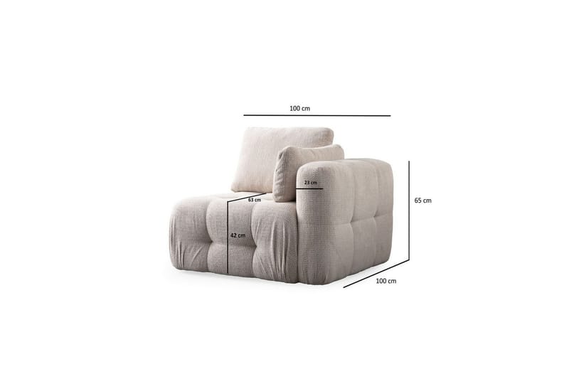 Yvara Soffa med Divan 2-sits - Beige - Möbler - Soffa - Divansoffa & schäslongsoffa - 2 sits soffa med divan