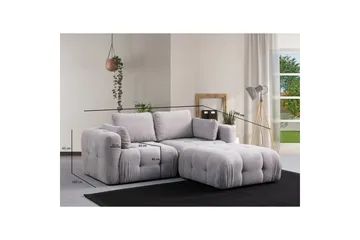 Yvara Soffa med Divan 2-sits - Ljusgrå - Möbler - Soffa - Divansoffa & schäslongsoffa - 2 sits soffa med divan