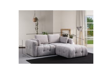 Yvara Soffa med Divan 2-sits - Ljusgrå - Möbler - Soffa - Divansoffa & schäslongsoffa - 2 sits soffa med divan