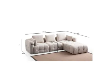 Yvara Soffa med Divan 4-sits - Beige - Möbler - Soffa - Modulsoffa - Komplett modulsoffa
