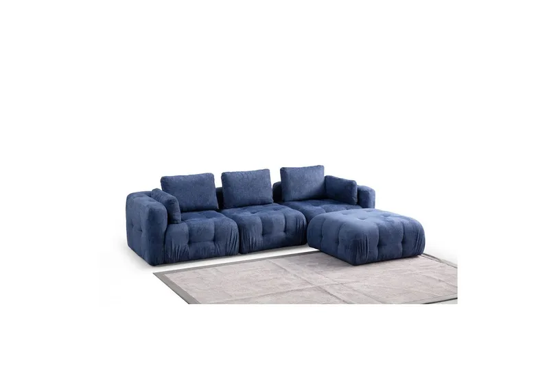 Yvara Soffa med Divan 4-sits - Blå - Möbler - Soffa - Modulsoffa - Komplett modulsoffa