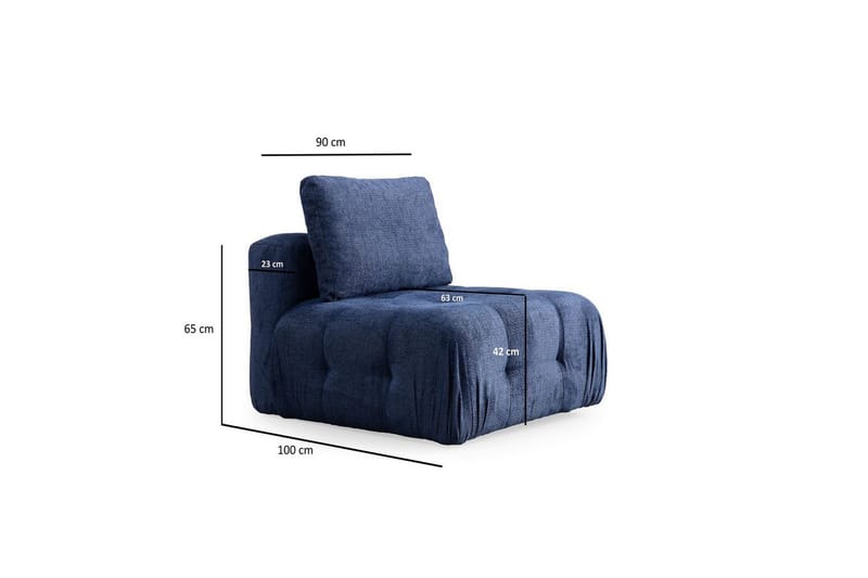 Yvara Soffa med Divan 4-sits - Blå - Möbler - Soffa - Modulsoffa - Komplett modulsoffa